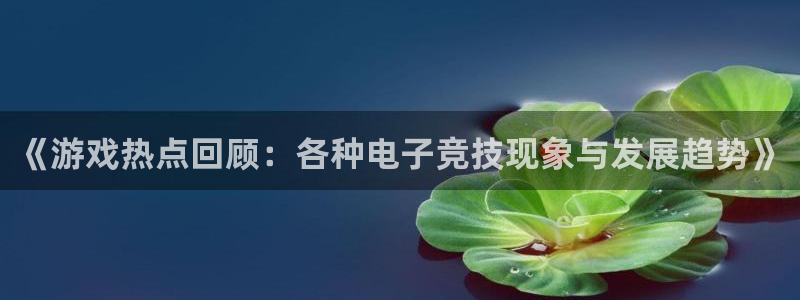 奇亿娱乐注册地址：《游戏热点回顾：各种电子竞技现象与发展趋势